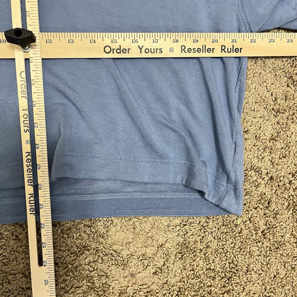 Athleta Westwood Sweatshirt Tee Womens Small V-Neck Cottage Blue Short Sleeve - Picture 5 of 5